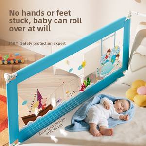 Barandilla de Seguridad Vertical Universal de Plástico Anticaídas para Camas de Bebés y Niños, de 2m x 1.8m, Tamaño Grande - Product Image 2