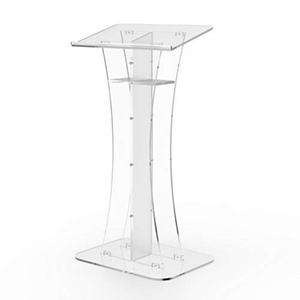 Pupitre de bureau portable en acrylique transparent moderne de qualité supérieure, personnalisé avec impression sérigraphique, épaisseur sur mesure, marque YAGELI, pour église - Product Image 3