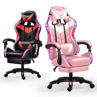 Chaise de bureau de haute qualité à prix abordable, chaise de jeu avec roulettes en PU, base en nylon et repose-pieds