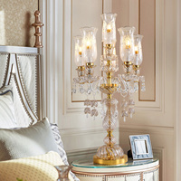 Lampe de table en cristal de luxe européenne, éclairage d'intérieur, décoration pour hall d'hôtel, villa, mariage, salle à manger, salon, verre fabriqué en Chine