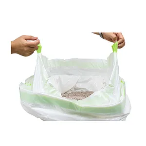 Biodegradable p drawstring बिल्ली कूड़े ट्रे बॉक्स कचरा कचरा पैन लाइनर बिल्ली कूड़े बिल्ली कूड़े के लिए पैकेजिंग बैग