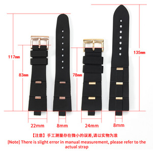 Adapté au bracelet Baigree 22 24 mm PU noir convexe 8 mm Marques étanches Montre souple de Shenzhen pour hommes et femmes - Product Image 6