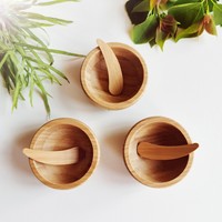 Mini masque facial en bois de bambou SPA outils de soins de la peau petit masque de bricolage bol à mélanger avec spatule et applicateur