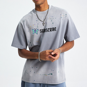 Camiseta de Verano Personalizada de Algodón Lavado al Ácido, Cuello Redondo, Manga Corta, Ropa Urbana para Hombre, Fabricante de Camisetas - Product Image 4