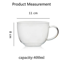Tasse à eau classique en verre borosilicate résistant à la chaleur, design moderne, compatible lave-vaisselle et micro-ondes, grande capacité, pour café et lait
