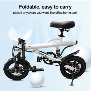 Vélo pliable pour adulte 400W avec moteur 400W, pneus de 14 pouces, triple amortisseurs, batterie au lithium, capteur de lumière - Product Image 3