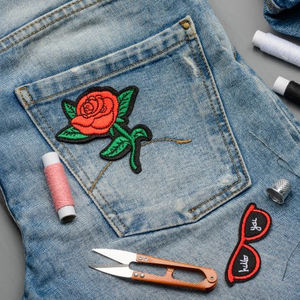 PO Hot Melt Glue Film <span class=keywords><strong>Broderie</strong></span> IR012 Bâton sur Vêtements Tissu <span class=keywords><strong>Patch</strong></span> Fer sur Transfert Adhésif pour Jeans Veste - Product Image 6