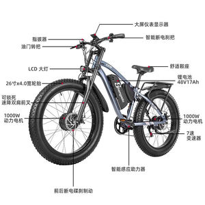 Vélos électriques de 26 pouces pour l'exportation, vélos de montagne électriques à vitesse variable pour hommes et femmes adultes, jeunes, avec batterie au lithium - Product Image 5