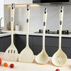 Ensemble de spatules en silicone, 4 pièces, résistantes au four, pour cuisiner, faire sauter, cuillère à soupe, cuillère ajourée, ustensiles de cuisine - Product Image 1