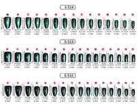BIN Vente en gros 30 pièces Nouveaux faux ongles à presser effet œil de chat, courts, carrés, forme amande, en gel souple, pour nail art