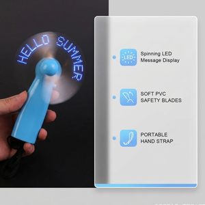 Hot Selling Custom Message LED Fan Light Chinese New Year Easter Halloween Graduation Party Favors Portable Projecteur Mini Fans - Product Image 5