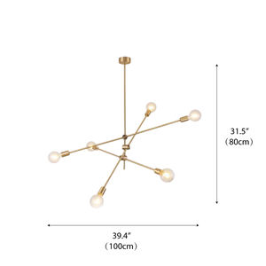 Lustre Sputnik <span class=keywords><strong>en</strong></span> <span class=keywords><strong>laiton</strong></span> multi-lumière bras réglables plafonnier pour salle à manger salon et hôtel déplacer lustres - Product Image 5