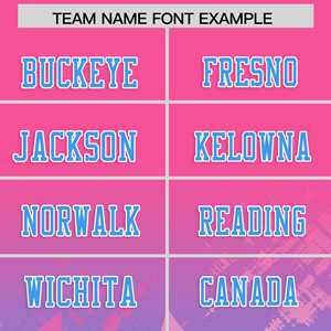 Maillot de football américain personnalisé rose et bleu clair avec dégradé d'étoiles - Product Image 3