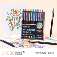 Coffret de crayons de couleur rétractables Languo 12 couleurs, mine 3 mm, à base d'huile, qualité supérieure, prêts à être expédiés, pour dessin et croquis, papeterie