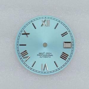 Seik-o Nh35 hareketi <span class=keywords><strong>Sunburst</strong></span> için hiçbir Logo 28.5mm izle arama tek çift tırnak yeşil aydınlık kadranlı saat aksesuarları - Product Image 4