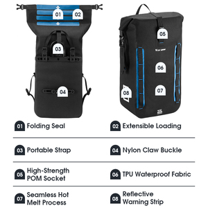 WEST BIKING tas penyimpan sepeda, tas keranjang sepeda tahan air portabel kapasitas besar, tas penyimpanan perjalanan pit jalan gunung - Product Image 2