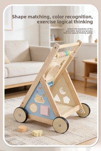 Carrello Montessori in Legno con Maniglia per Bambini, Giocattolo Educativo per Centro Attività, per Bambini dai 18 Mesi in Su - Product Image 5