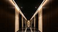 Dalles de plafond acoustiques en fibres minérales noires 600x600, ignifuges et insonorisantes pour gymnase, hôtel, couloir, hall d'entrée