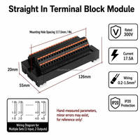 Module de bornier droit 1 entrée 6 sorties 0,2-1,5 mm² 300 V, utilisé dans les panneaux de commande industriels et les armoires d'automatisation