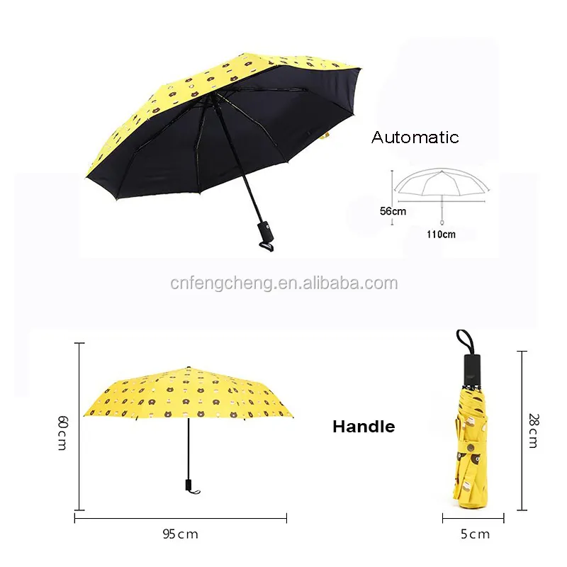 Chine usine nouveau design 3 parapluie pliant anti-uv parasol