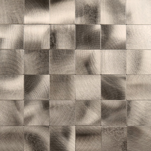 Square Aluminum-plastic Exterior, Stone + Metal Material with Aluminum Kitchen Splashback Tiles, Peelable and Sticky <strong>Mosaic</strong> - Product Image 3