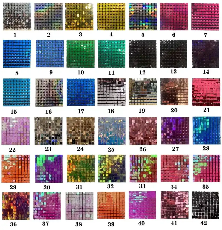 Hot-selling Outdoor Colorful Square Shimmer Wall Panels Sequin Backdrop for Party Wedding Decorations Balloons Party Supplies