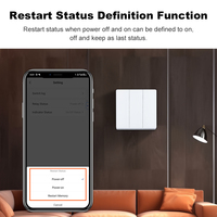 Interruptor de Pared Inteligente WiFi, Interruptor de Luz sin Cable Neutro, Interruptores de Botón de 1/2/3/4 Vías, Compatible con la Aplicación Tuya, Alexa y Google