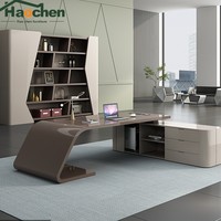 Bureau de direction moderne au design minimaliste, finition laquée écologique, mobilier de bureau pour PDG et managers