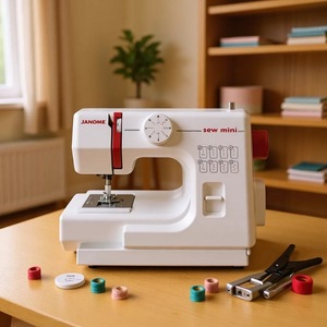 Janome Sew Mini Electric Sewing Machine 525 Tabletop Home Use Official Standard Equipment Plastic - Product Image 1