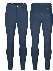 Pantalones de equitación de goma completa al por mayor con logo personalizado, cintura baja y hebilla, ropa ecuestre para hombre - Product Image 1