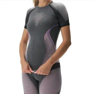 Abbigliamento sportivo da donna senza cuciture freedom comfort tecnico base layer camicie a maniche corte per lo sci ciclismo corsa e <span class=keywords><strong>trekking</strong></span> - Product Image 1