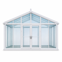 Véranda en aluminium isolée avec toit en pente Meixin, résistante à l'eau et au vent, avec bande lumineuse LED en option, pour jardin et patio