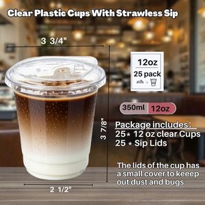 Gobelets à café en plastique PET de 360 ml, 400 ml, 500 ml, 600 ml, 700 ml, calibre 98, gobelets pour boissons froides, gobelets à café jetables imprimés avec couvercles - Product Image 4