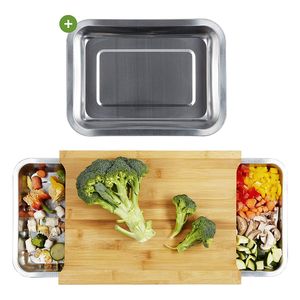 Planche à découper en bambou de haute qualité avec plateaux d'égouttage - Product Image 1