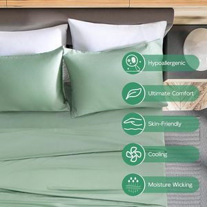 100% Juegos de bambú al por mayor Juegos de cama Sábana y funda de almohada T/F/Q/K/<span class=keywords><strong>CK</strong></span> Tamaño 300TC Juego de sábanas de viscosa de Bambú - Product Image 2