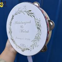 Tambourin d'invité de mariage en bois artificiel sur mesure Tambour de quatre pouces solide et durable et pratique en vente