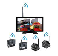 Monitor de Coche DVR con Pantalla Táctil de 10'' Inalámbrico Digital con Cámara de Reversa y Cámara Lateral WiFi de 4 Canales para Vehículos Pesados