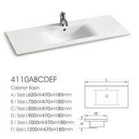 Meuble-lavabo de salle de bain en céramique blanche moderne Lavabo à main au design simple avec montage sur robinet monotrou