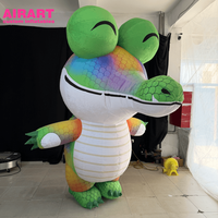 Costume de mascotte de crocodile gonflable pour accessoires de scène, costumes d'animaux gonflables personnalisés pour adultes