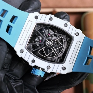 Reloj de Lujo de Alta Gama Estilo RM con Esqueleto, Caja de Fibra de Carbono, Detalles en Naranja, Movimiento Automático para Hombre - Product Image 6