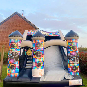 Location de <span class=keywords><strong>garde</strong></span> du <span class=keywords><strong>corps</strong></span> de fête château plein d'entrain gonflable château sautant sur le thème des dinosaures en tissu imperméable PVC personnalisé - Product Image 3
