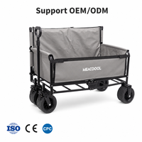 Carrito Plegable Portátil Negro, Carrito Utilitario Plegable para Camping, Playa, Jardín, Compatible con OEM/ODM, Directo de Fábrica