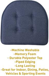 Kingworth-Almohadillas De espuma viscoelástica para silla, Almohadillas acolchadas para asiento en forma De U, juego De 6 unidades - Product Image 4