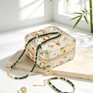 Chinese Style Portable Jewelry <b>Box</b> Vintage Embroidered Storage Case for Earrings Necklace & Bracelet Compact Organizer - Product Image 5