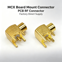 Connecteur coaxial RF plaqué or pour montage sur carte MCX Aurora Yu, 50 ohms, 6 GHz, prise femelle pour communication sans fil