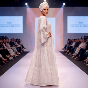 Vestido Largo Kaftan de Lujo de Encaje de Algodón Blanco para Mujer, Bordado Chikankari, Ropa Étnica Africana, Elegante y Modesto para Ocasiones Especiales - Product Image 6
