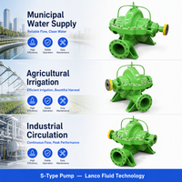 Pompe centrifuge à double aspiration série S, roue en acier inoxydable, entraînement à vitesse variable 75 kW pour l'irrigation des terres agricoles et les travaux d'hydraulique