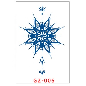 Etiqueta engomada temporal del tatuaje del jugo de hierbas fresco azul de Gardenia de larga duración diseño semipermanente impermeable que dura 15 días - Product Image 1