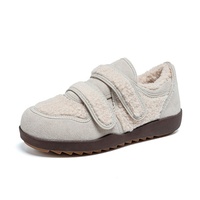Bread Shoes Chaussures basses décontractées pour femme Hiver 2025, polyvalentes, chaudes, en daim et polaire, à motif léopard et fourrure, avec fermeture Velcro