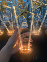 Trophée de prix personnalisé en métal en cristal de verre acrylique Trophée de récompense en cristal K9 vierge avec base en cristal Cadeaux souvenirs